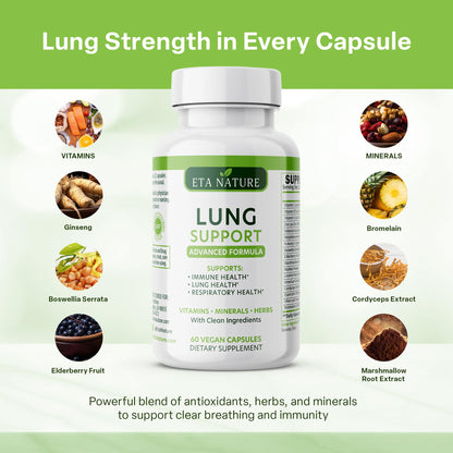 Etanature Lung Support Supplement label showing ingredients