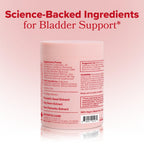 Top angle view of the authentic USA imported O Positiv URO Bladder Support supplement bottle.