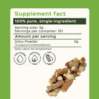Bixa Botanical Giloy Tinospora Cordifolia supplement nutrition facts and instructions label