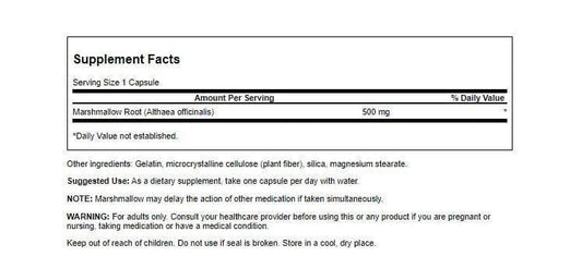 Swanson Marshmallow Root 500 mg 90 Capsules dietary supplement bottle