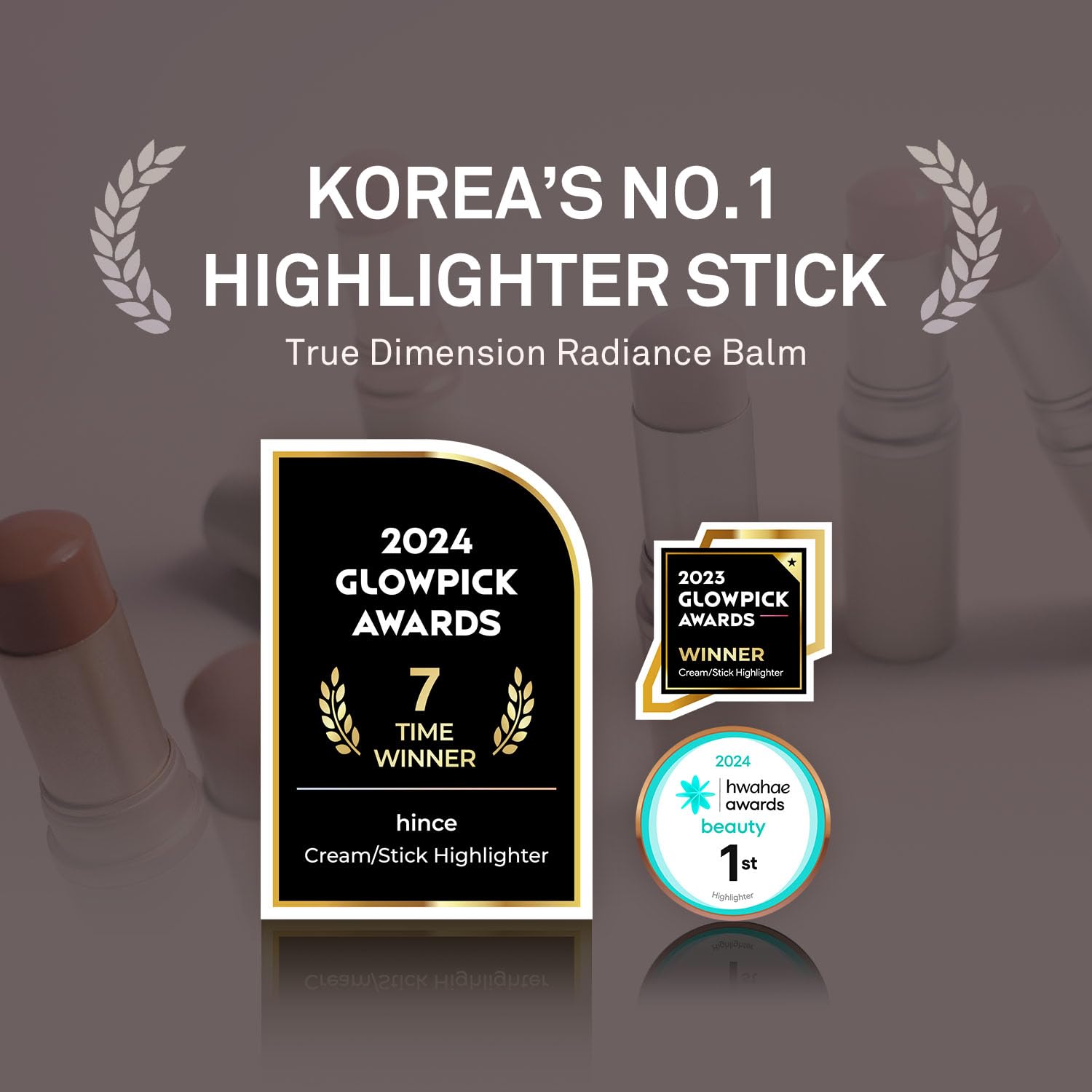 Hince TP001 clear radiance balm swatched on skin demonstrating a transparent dewy finish.