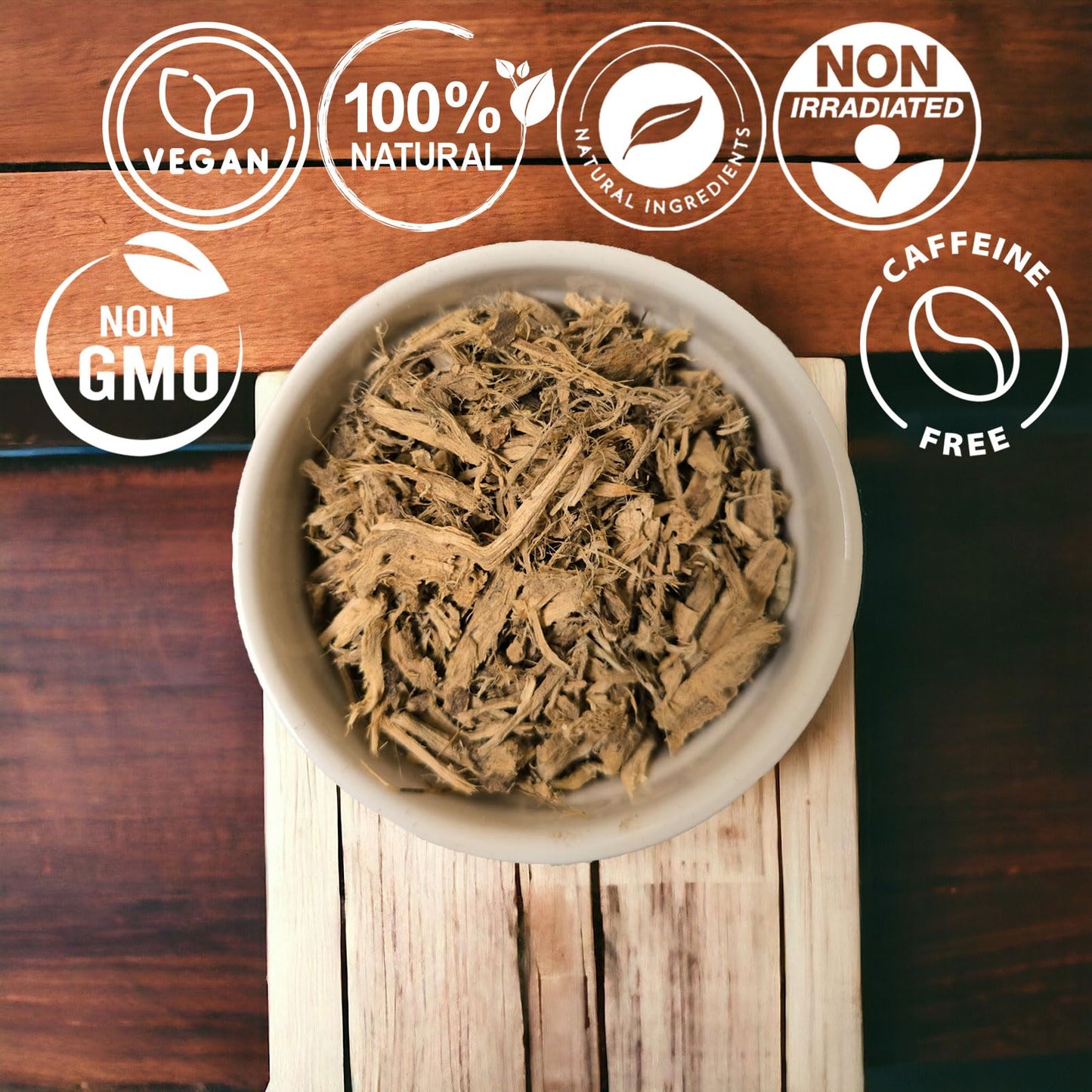 Organic Marshmallow Root herbal tea in a glass cup