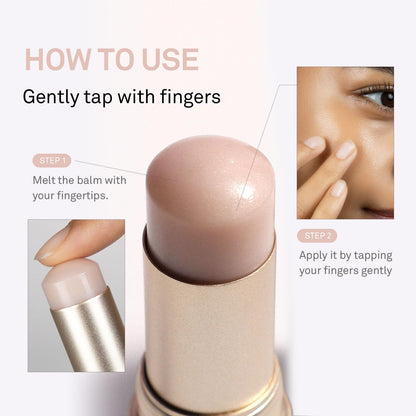 Hince dewy glass skin makeup stick showing product weight and ingredient details.