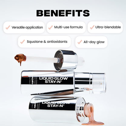 Close-up of Sacheu liquid makeup doe-foot applicator showcasing the dewy gold apricot shade texture