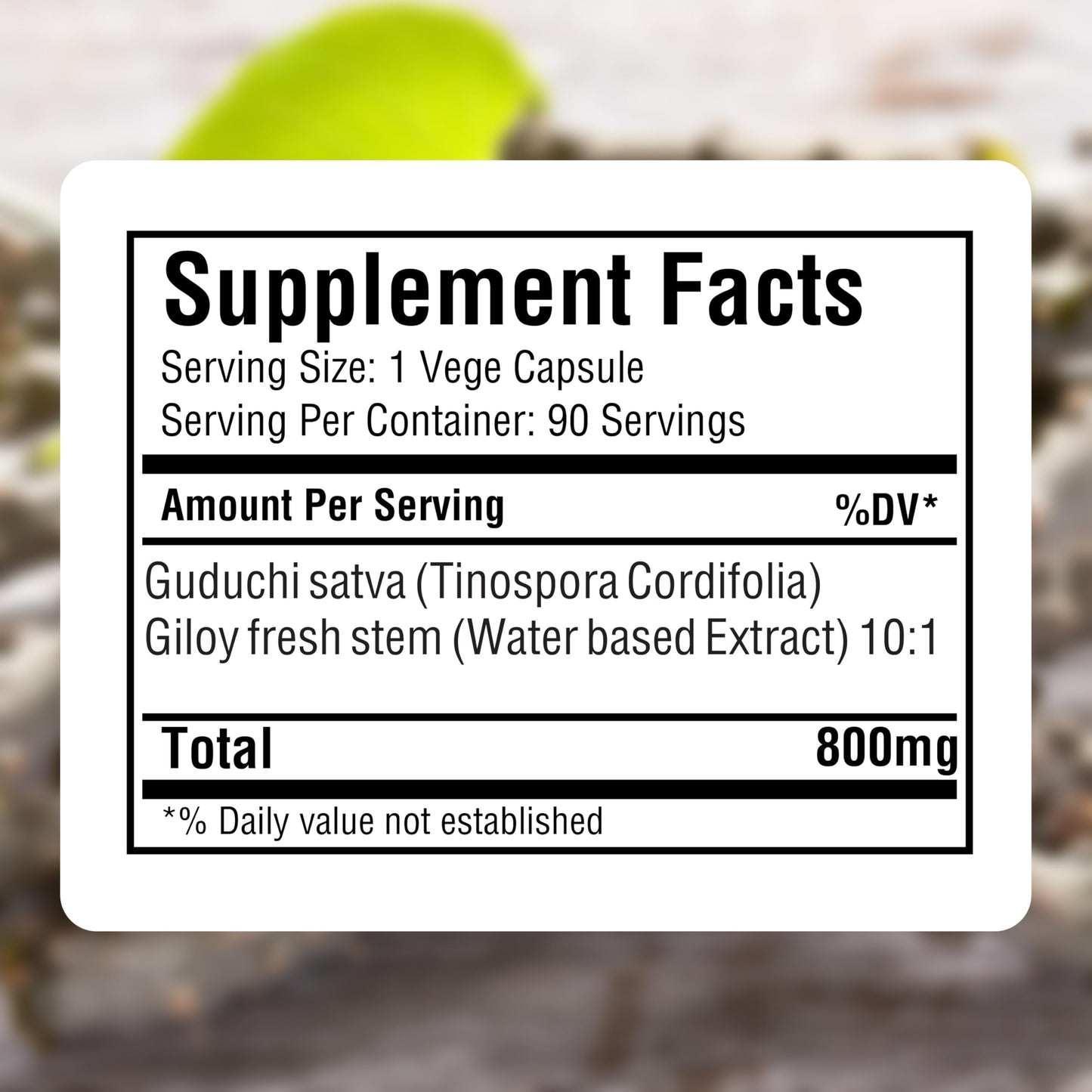 Premium imported Tinospora Cordifolia capsules for immune defense and blood purification support