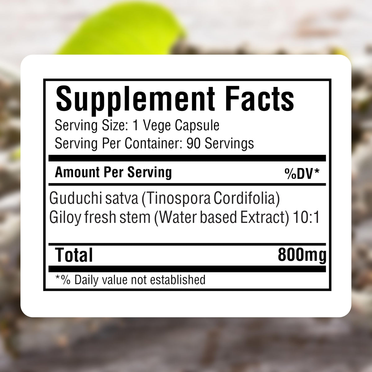 Premium imported Tinospora Cordifolia capsules for immune defense and blood purification support
