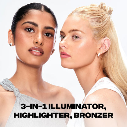 Side angle view of Sacheu long wear face illuminator showing lightweight premium bottle design