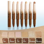 Blendable lightweight contour and highlighter stick in hand