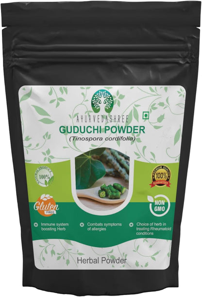 Fine milled organic Guduchi stem churna for wellness and dosha balance