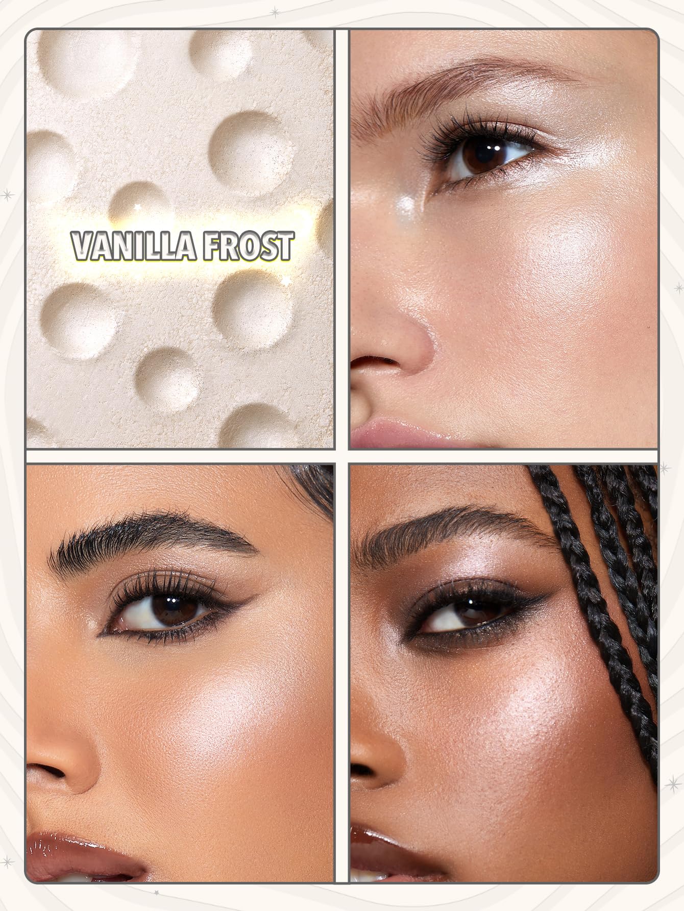 SHEGLAM Lunar Glow Highlighter open compact showing creamy eyeshadow formula