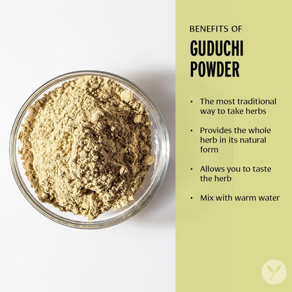 Banyan Botanicals Organic Guduchi Powder certified organic and Fair for Life trade seals on packaging back