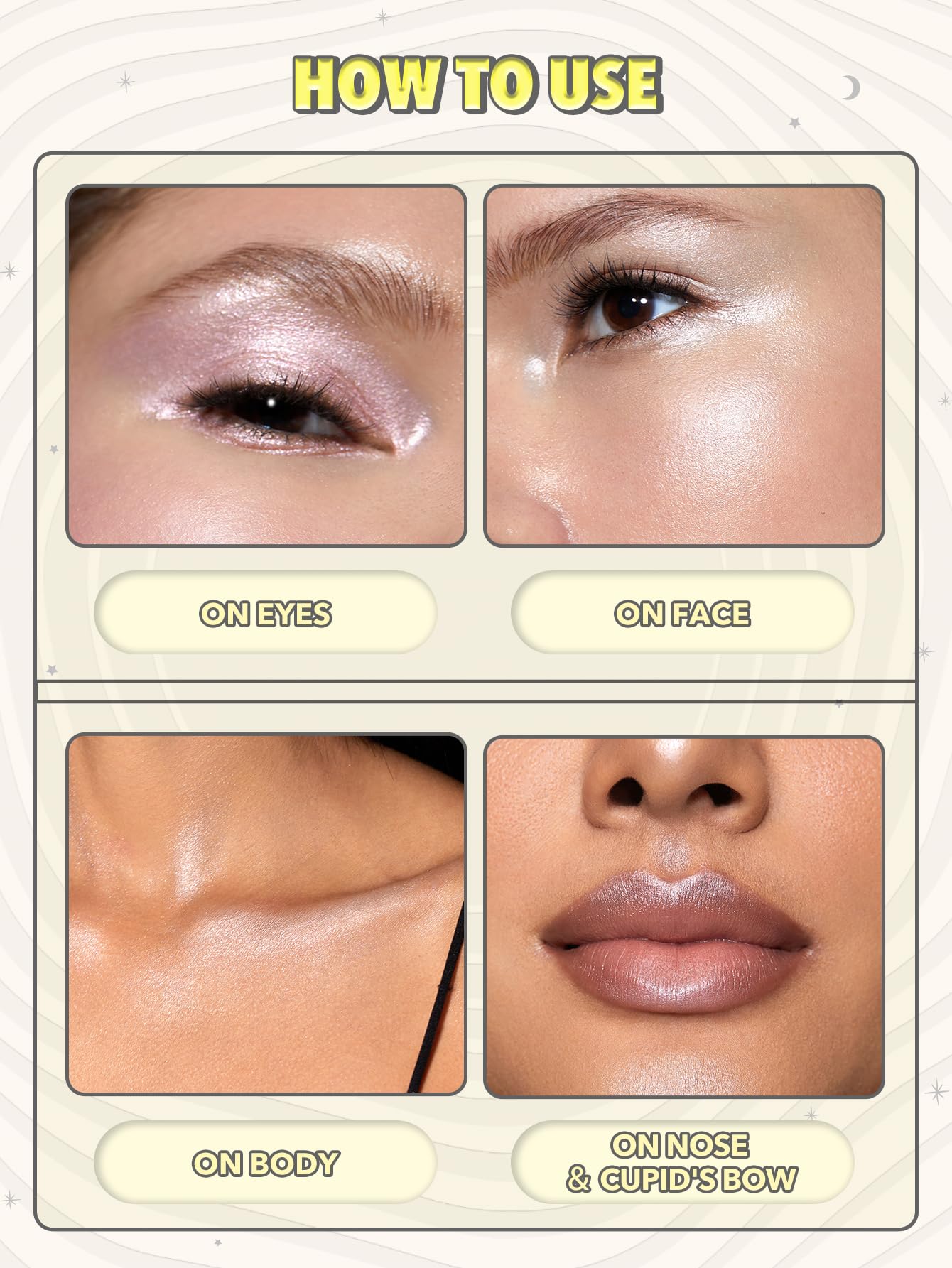 SHEGLAM Lunar Glow Highlighter box packaging with ingredients list