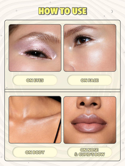 SHEGLAM Lunar Glow Highlighter box packaging with ingredients list