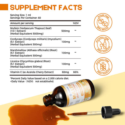 Javeriah Mullein Drops respiratory herbal supplement label detail