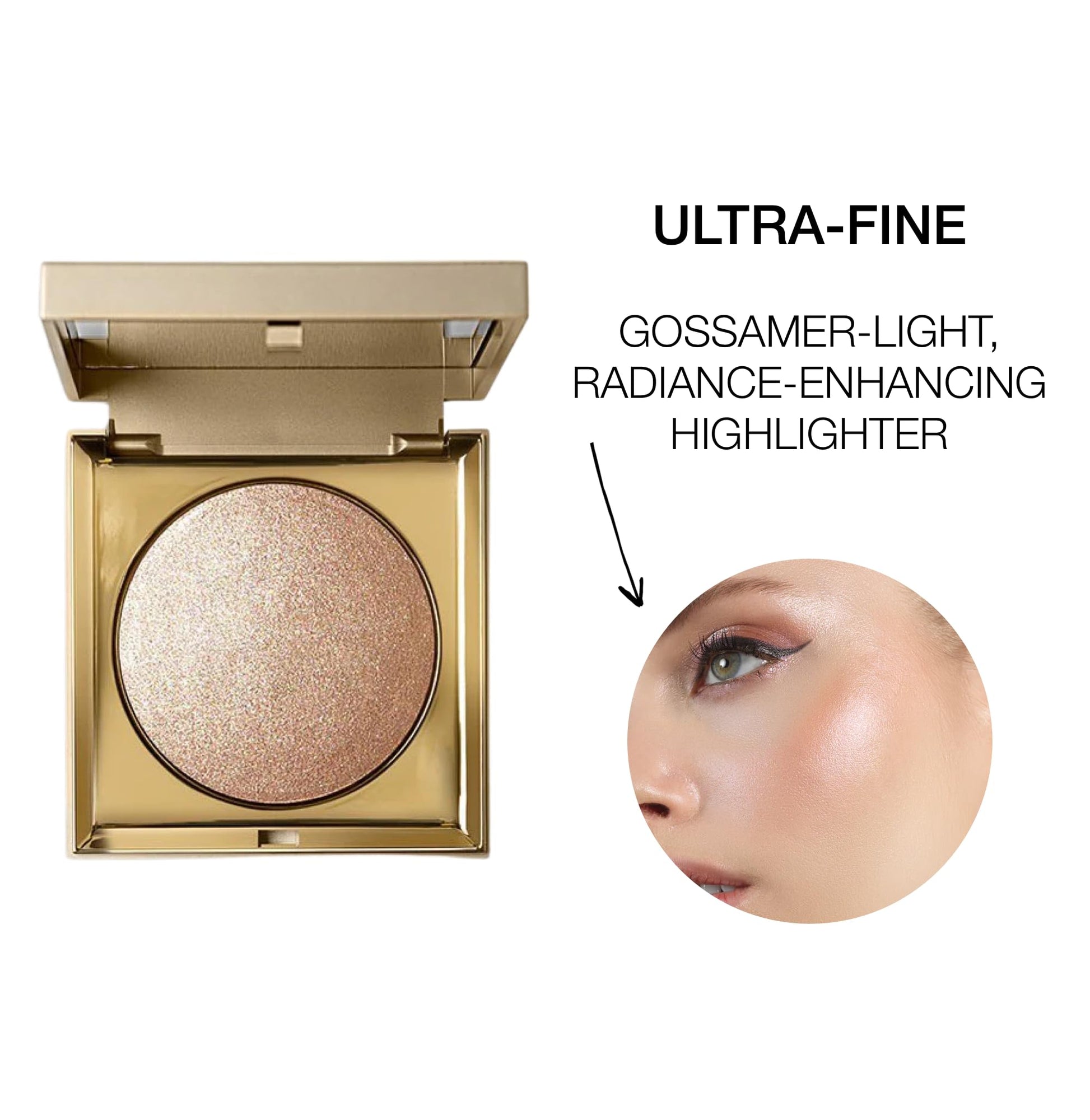 Stila makeup face glow product texture close up showing shimmering nude pink shade