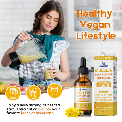 Natural orange flavored Javeriah Mullein Drops liquid supplement