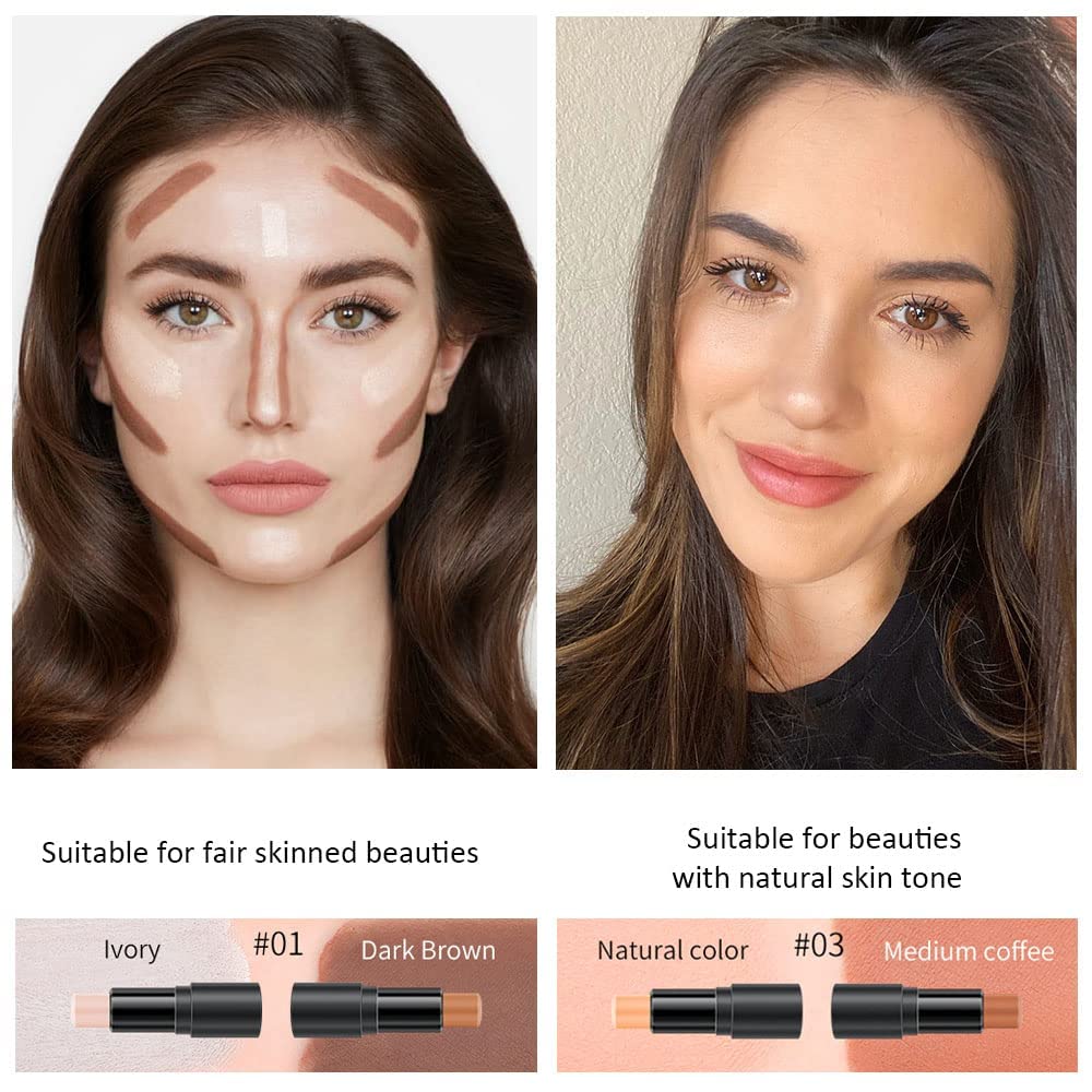 Lilbitty cream concealer and contouring kit applied as swatches on light to medium skin tones
