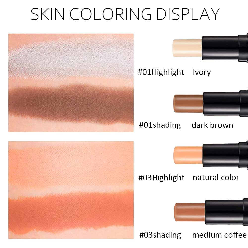 Authentic USA imported Evpct double ended contour stick showing both highlight and shadow shades