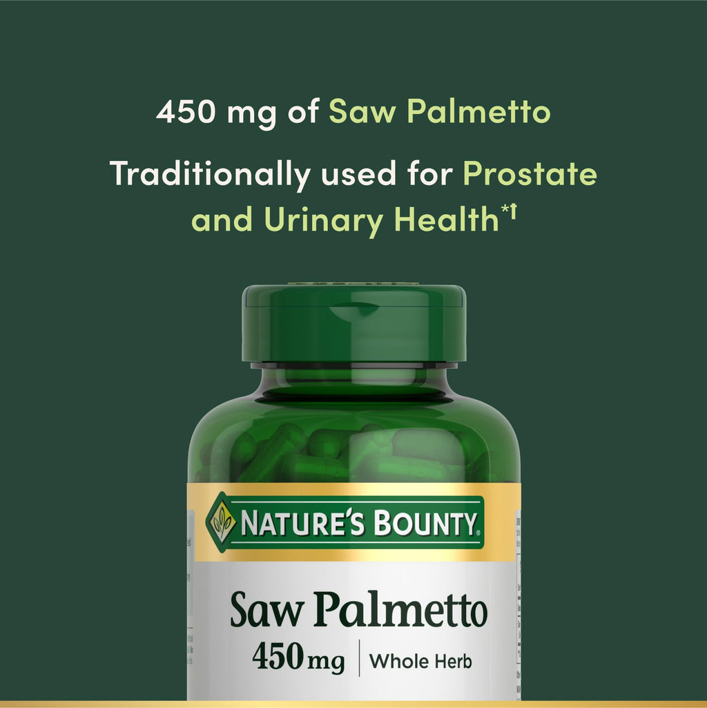 Nature's Bounty herbal prostate support capsules container side angle