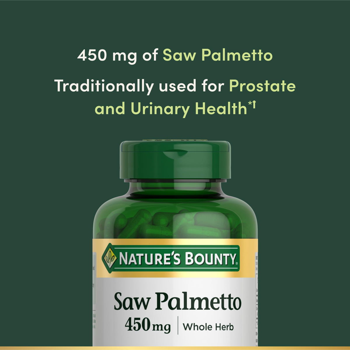 Nature's Bounty herbal prostate support capsules container side angle