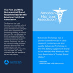 Advanced Trichology hair loss supplement back label showing natural ingredients list.