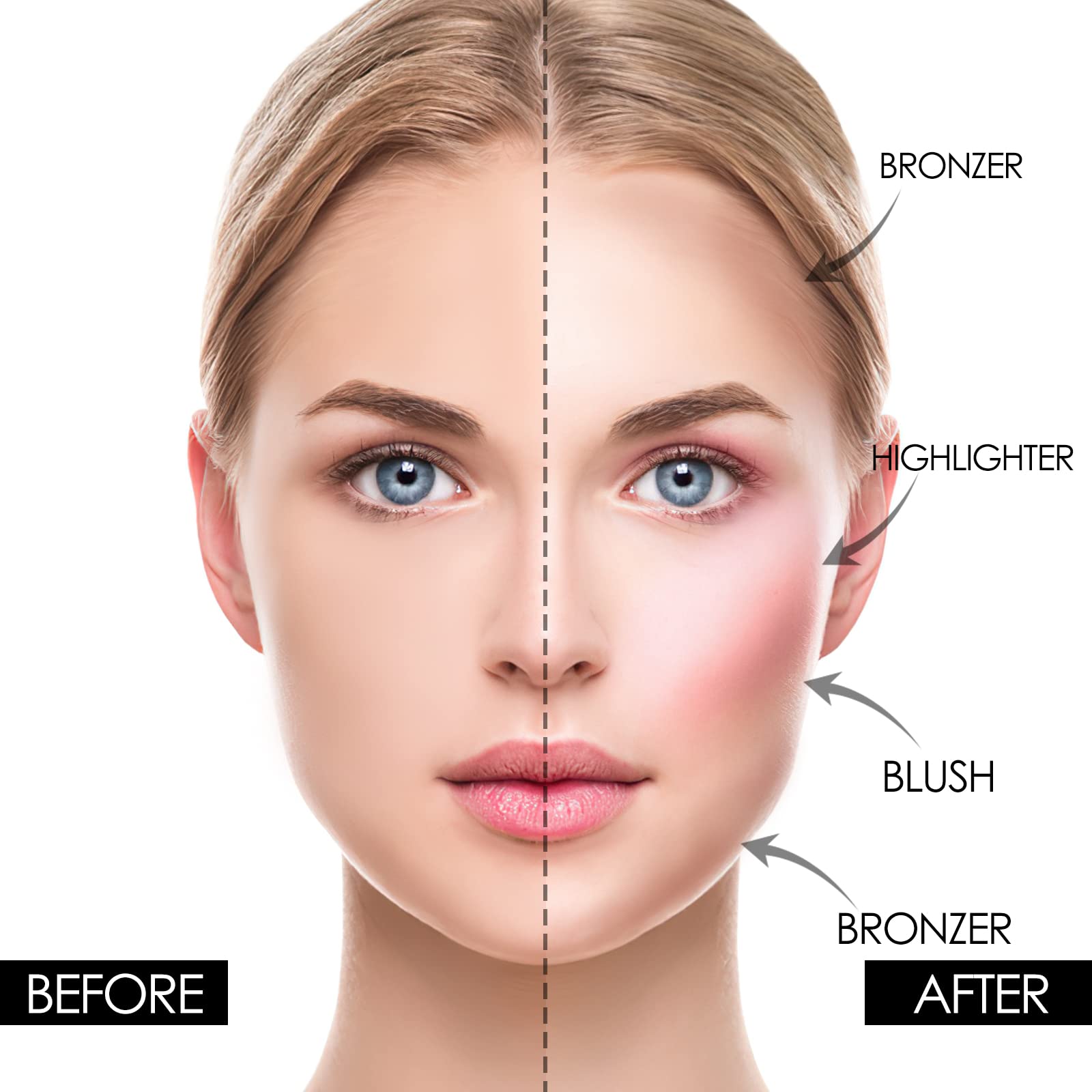 FOCALLURE face sculpting and highlighting makeup kit packaging for shade number 09