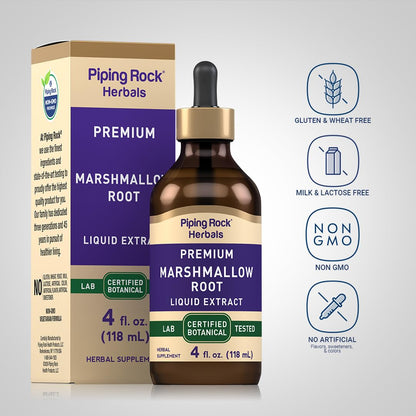 Label detail of Piping Rock Marshmallow Root alcohol free herbal supplement