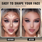Model demonstrating face sculpting with dual-ended contour stick