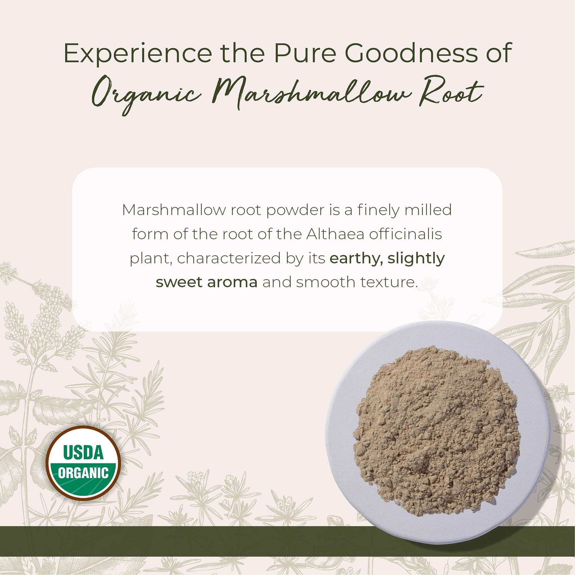 Starwest Botanicals bulk marshmallow root powder organic certification label