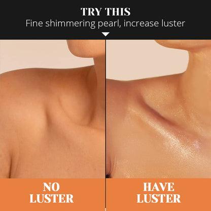 LIYALAN bronze gold body shimmer bottle being shaken to disperse pearl highlights
