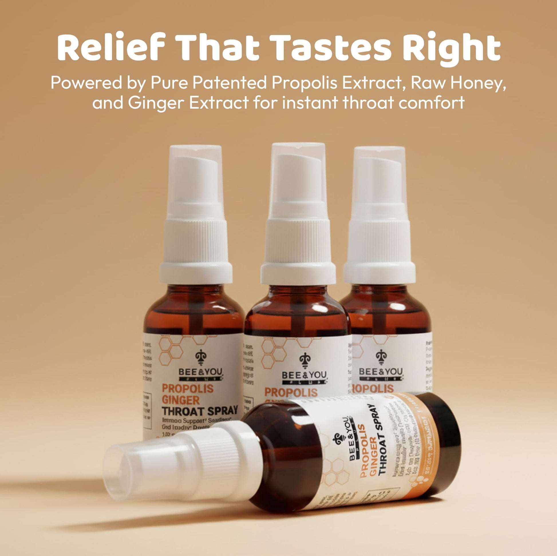 Anatolian bee propolis and raw honey dietary supplement spray side view text