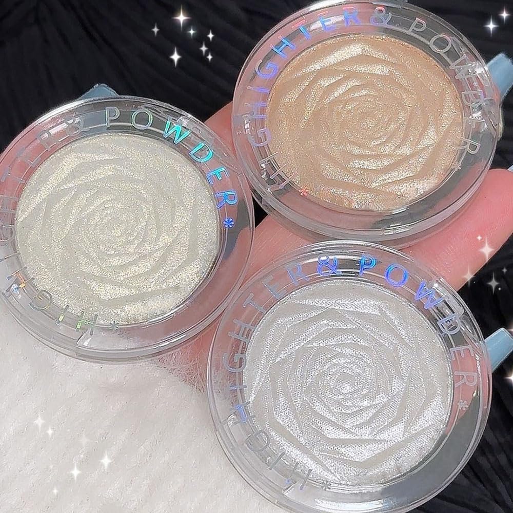 Evpct beauty highgloss face makeup palette used on a model cheekbones