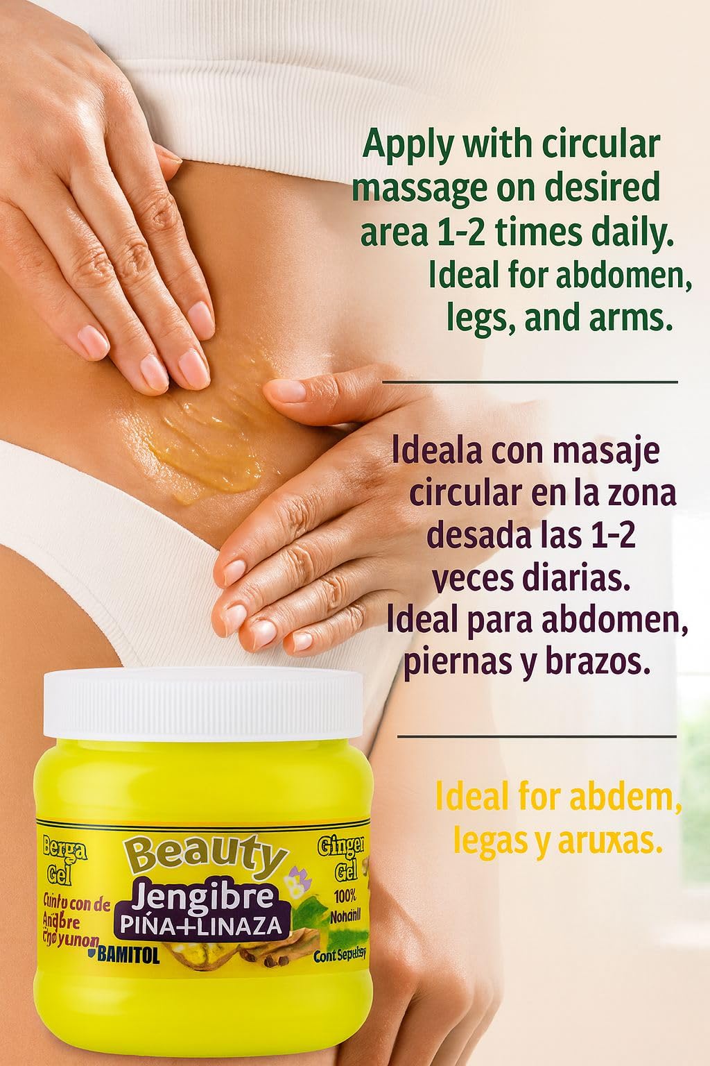 B-Experts Chupa Panza body gel with bamitol and pineapple packaging