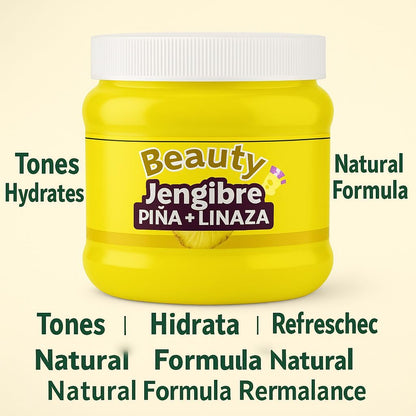 Natural warming skin toning gel by B-Experts showing ingredient highlights