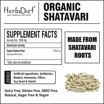Authentic Herbadiet Shatavari health supplement powder seal closure view