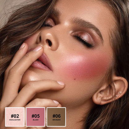 Lezero cream contour bronzer blush and highlighter sticks uncapped to display the Light Medium shades.