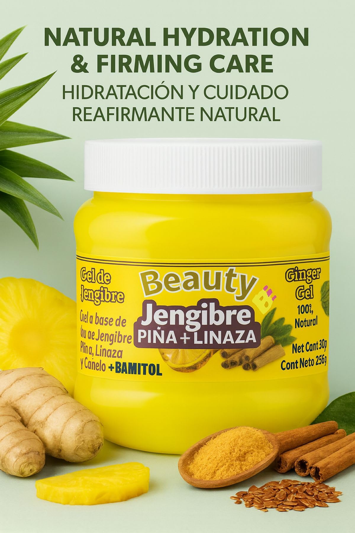 Chupa Panza gel de jengibre 250 grams jar directions side