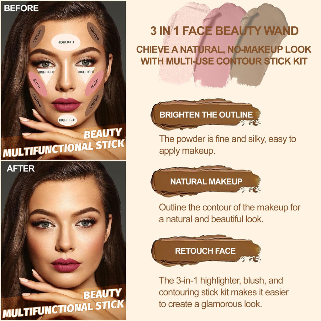 Lezero cream contour and blush sticks with blending brush