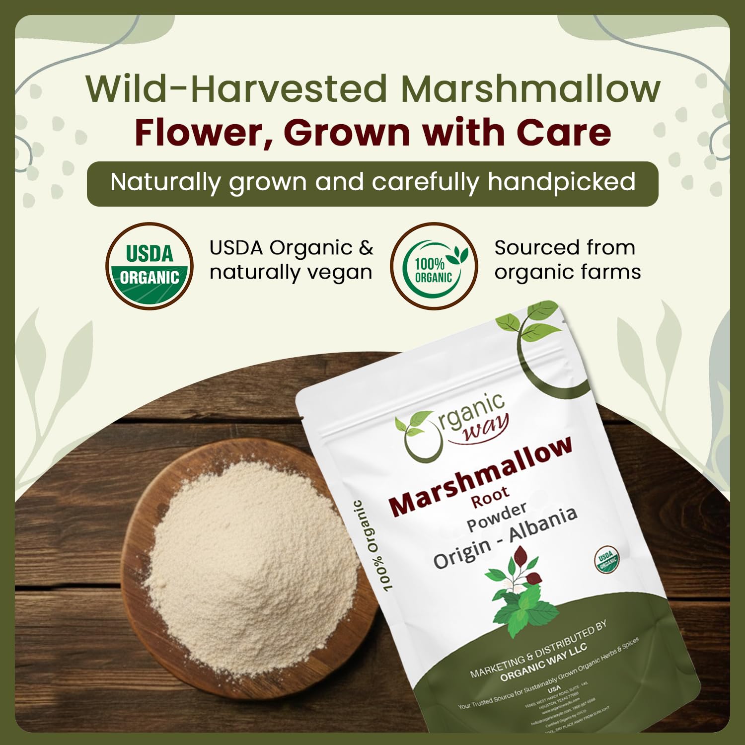 Organic Way Marshmallow Root Powder packaging details