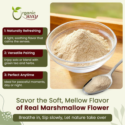 Certified USDA Organic and Kosher labels on marshmallow root bag