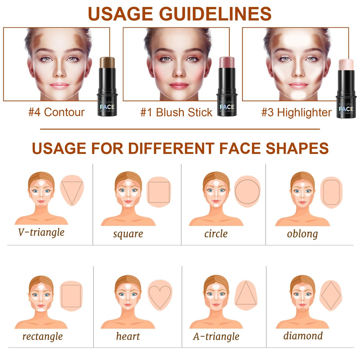 Side angle view of the sleek travel friendly Lezero contouring and highlighting sticks.