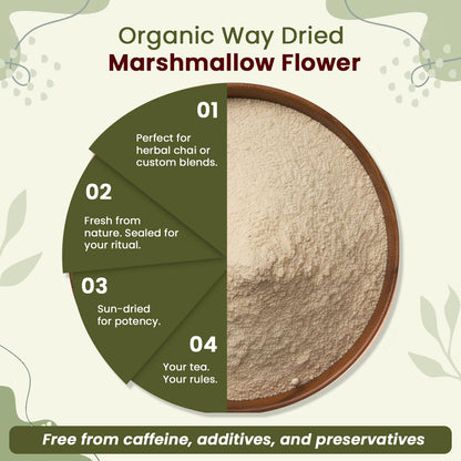 Side view of 2 ounce Organic Way marshmallow root powder bag