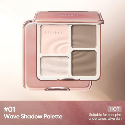 Judydoll all in one compact palette face swatches on cool fair and olive skin tones