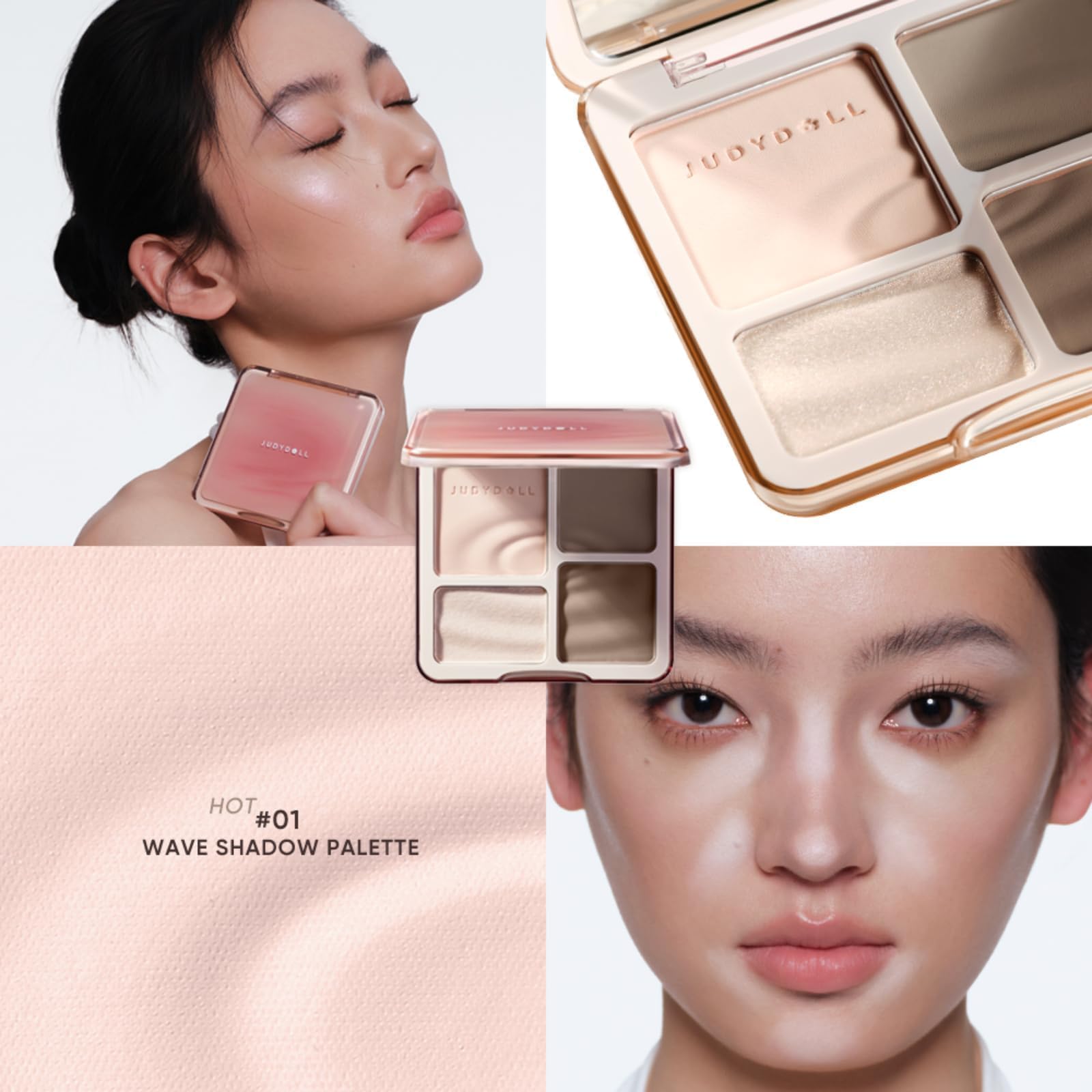 Judydoll multi functional face palette packaging displaying the grey brown contour shade