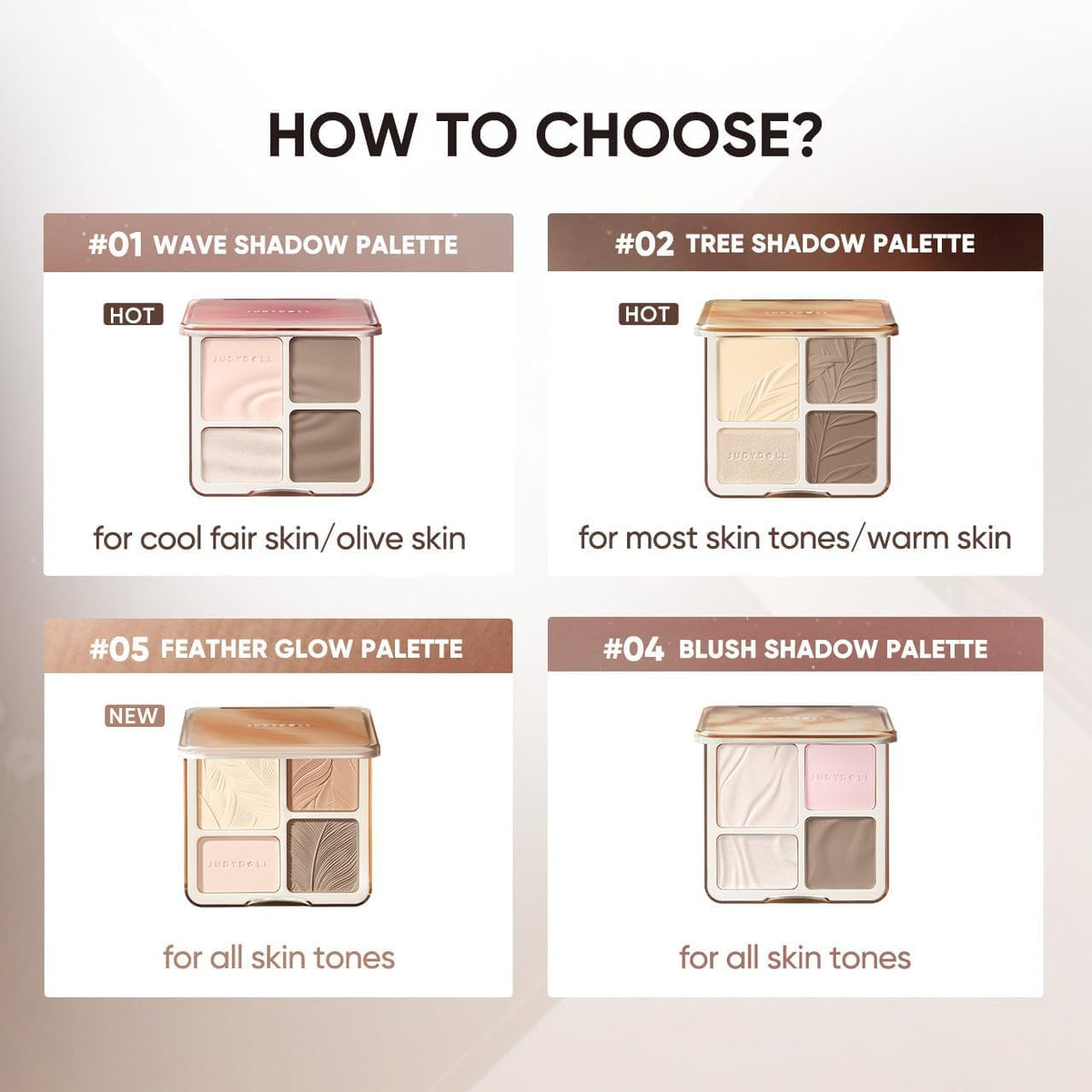 Judydoll contour palette in travel friendly clear lid case