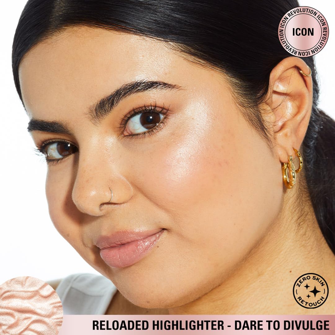 Revolution Beauty London high impact pressed powder highlighter packaging showing back ingredients label