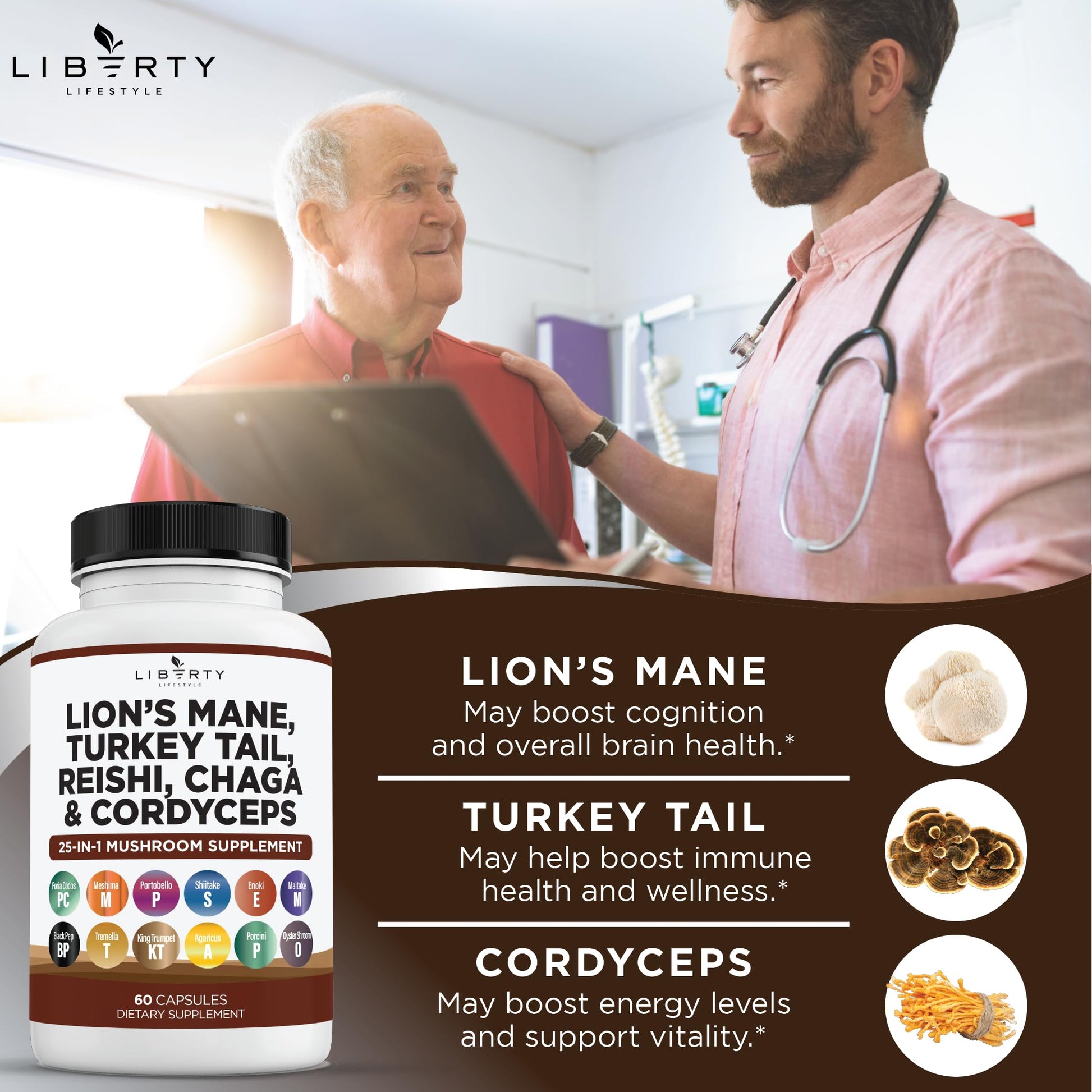 Liberty Lifestyle supplement bottle with ingredients list