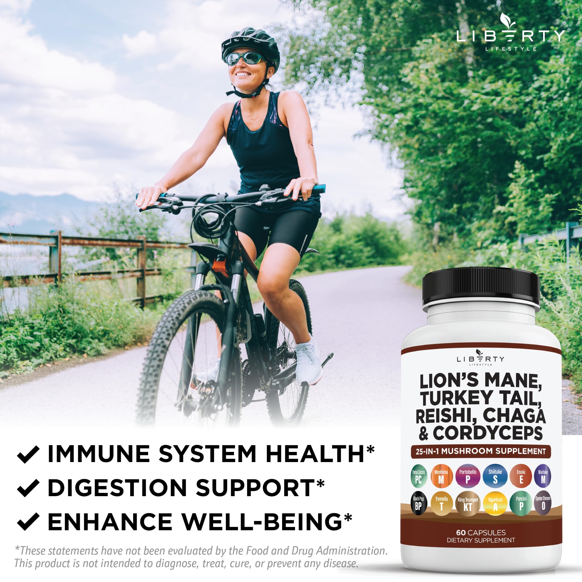 Liberty Lifestyle functional mushroom supplement daily wellness