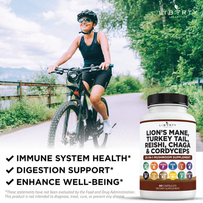 Liberty Lifestyle functional mushroom supplement daily wellness