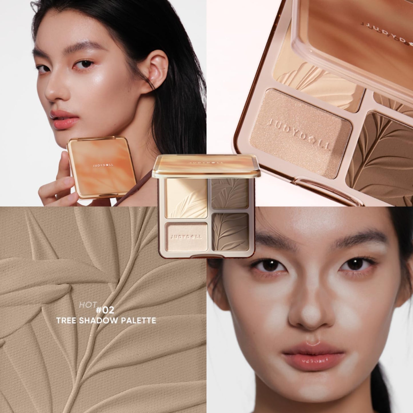 JUDYDOLL all-in-one matte highlighter contour compact packaging showing product labels.